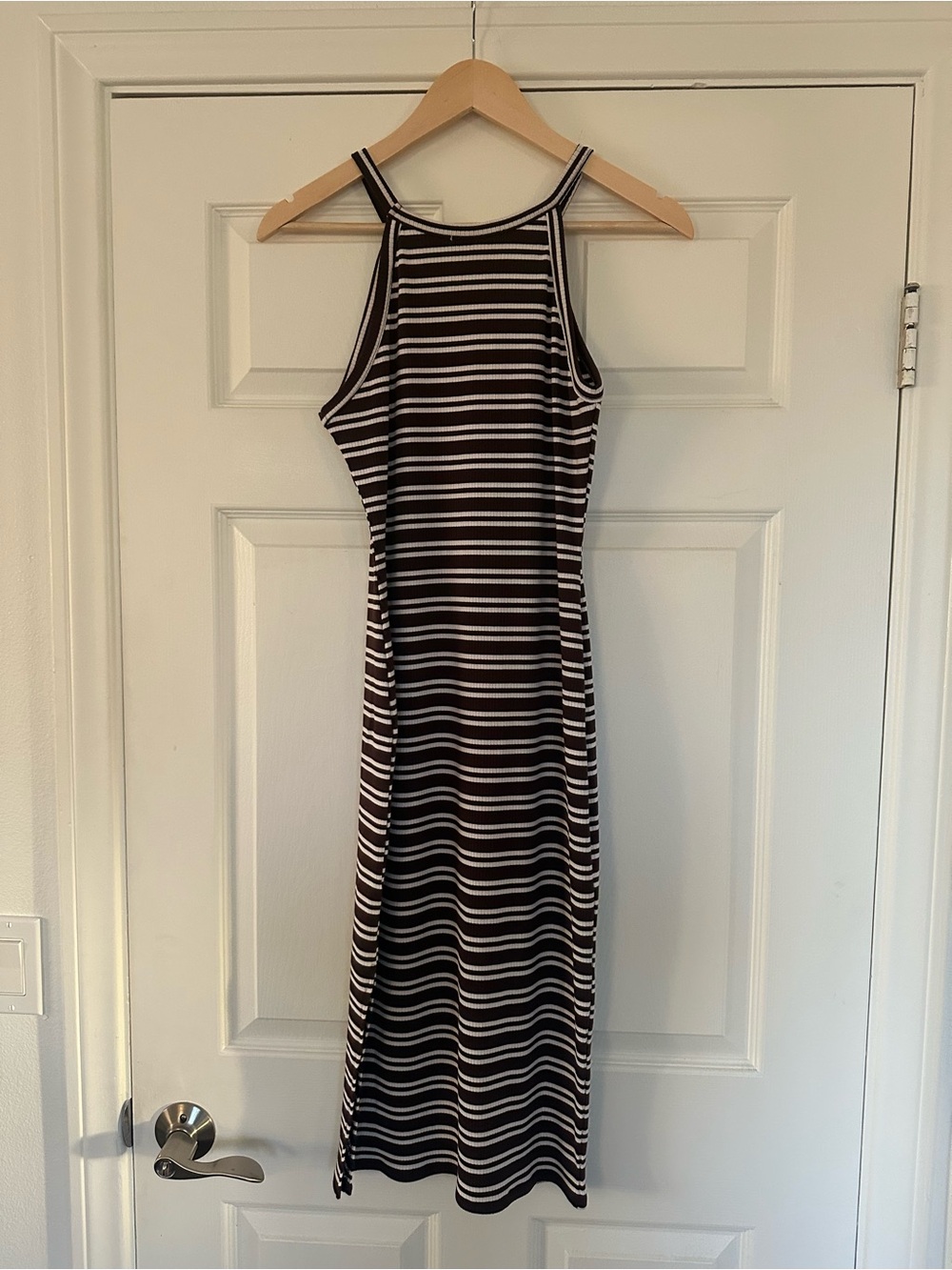 Derek Heart Striped Ribbed Halter Midi Dress - Picture 4 of 4